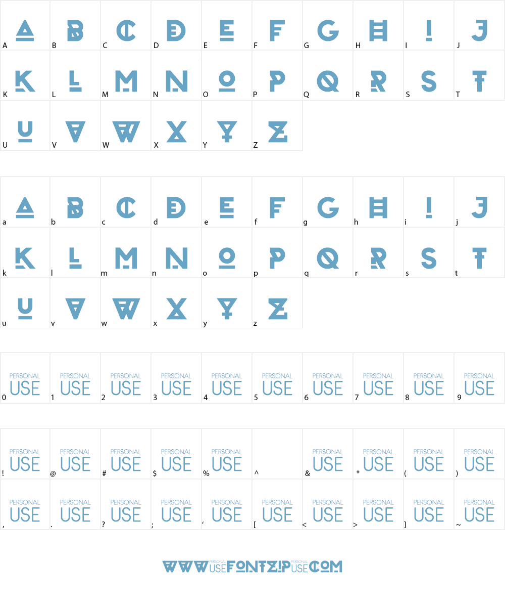 Zilap Urban Font Character